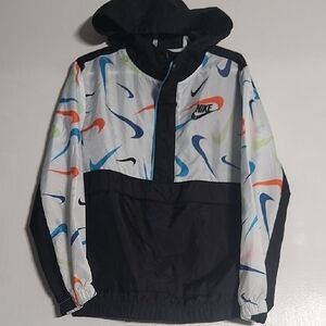 Nike Kids Black and Multicolor Raincoat